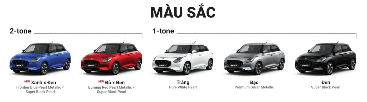màu xe suzuki swift hybrid mới